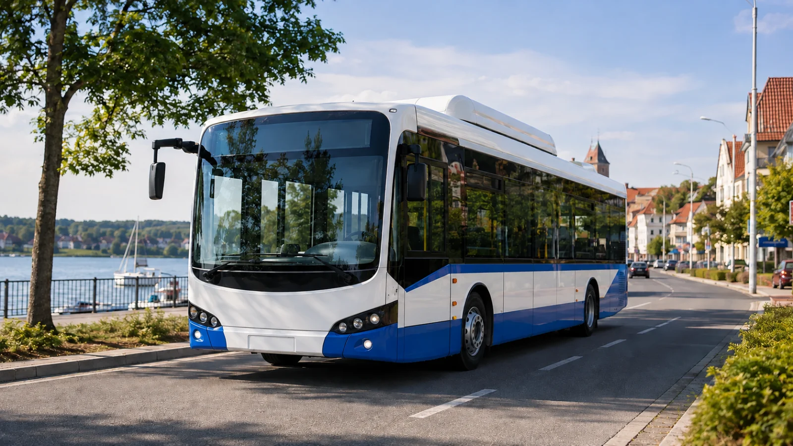 Autobus miejski na ulicy w Iławie